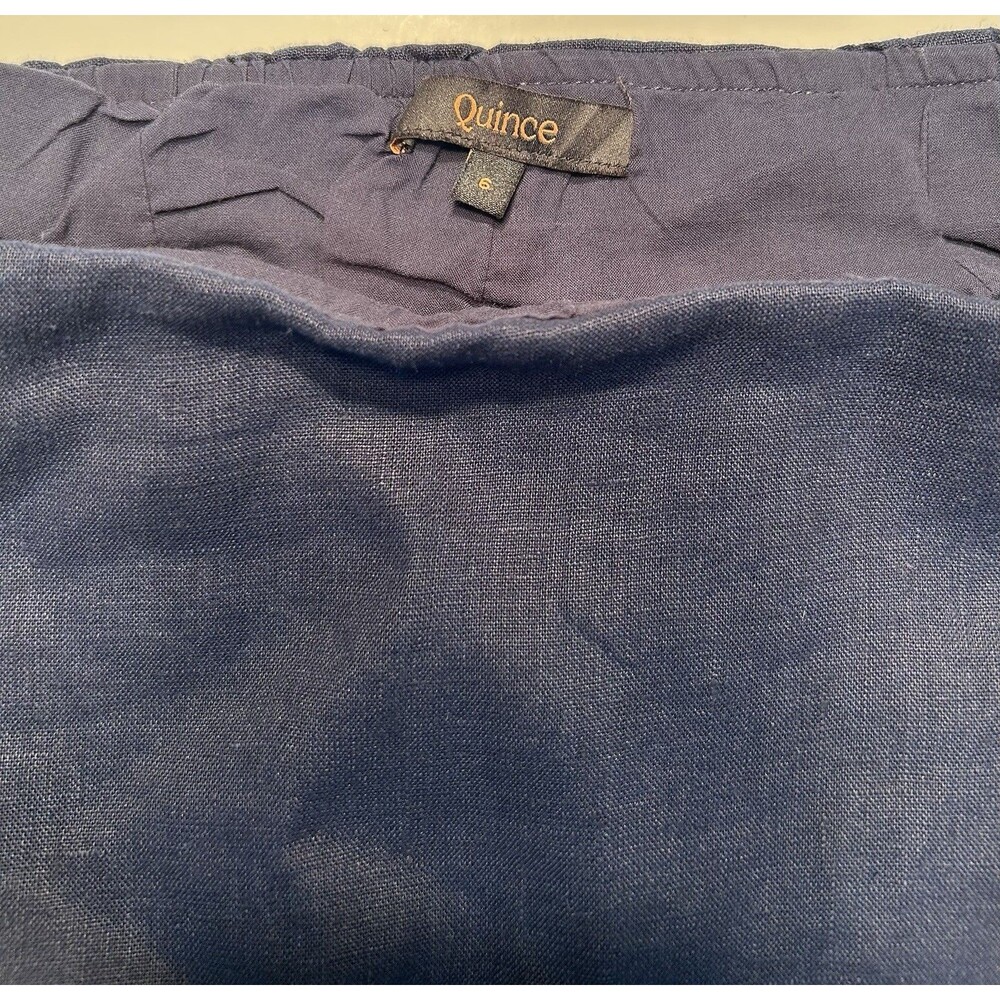 Quince Women’s Navy Blue 100% European Linen Skort Size 6 Lined 26X15 Chic - Picture 4 of 7